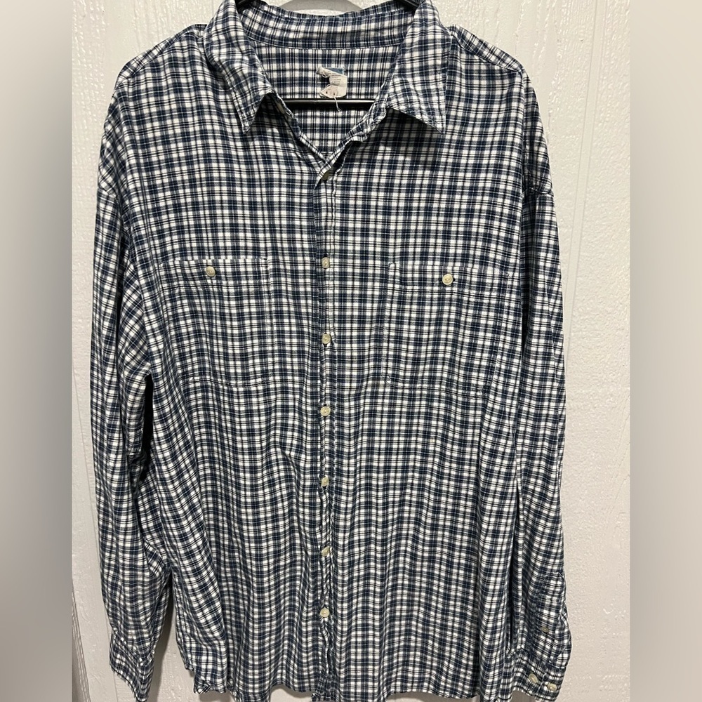 Mens Old Navy size xxl long sleeve button up plaid shirt